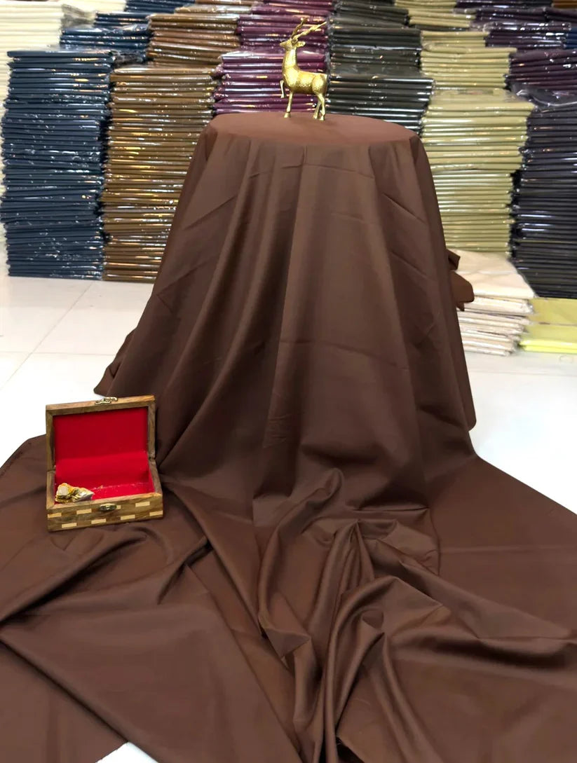 Premium Dark Brown Color Boski Fabric For Men
